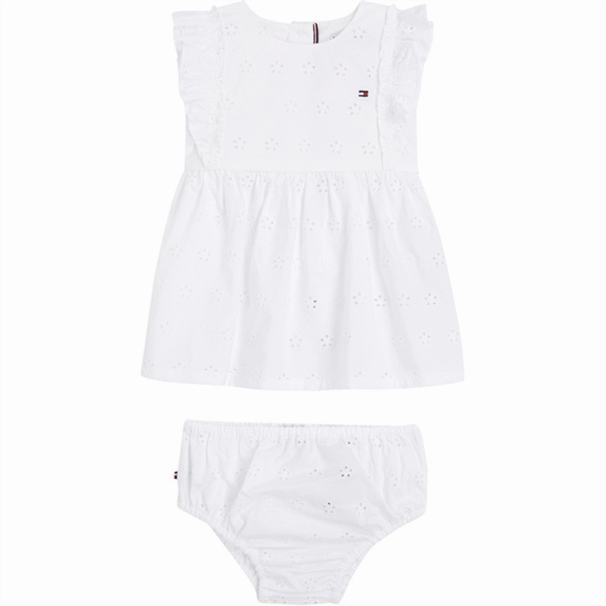 Tommy Hilfiger Baby Embroidery Dress White Chilly Weather Layer
