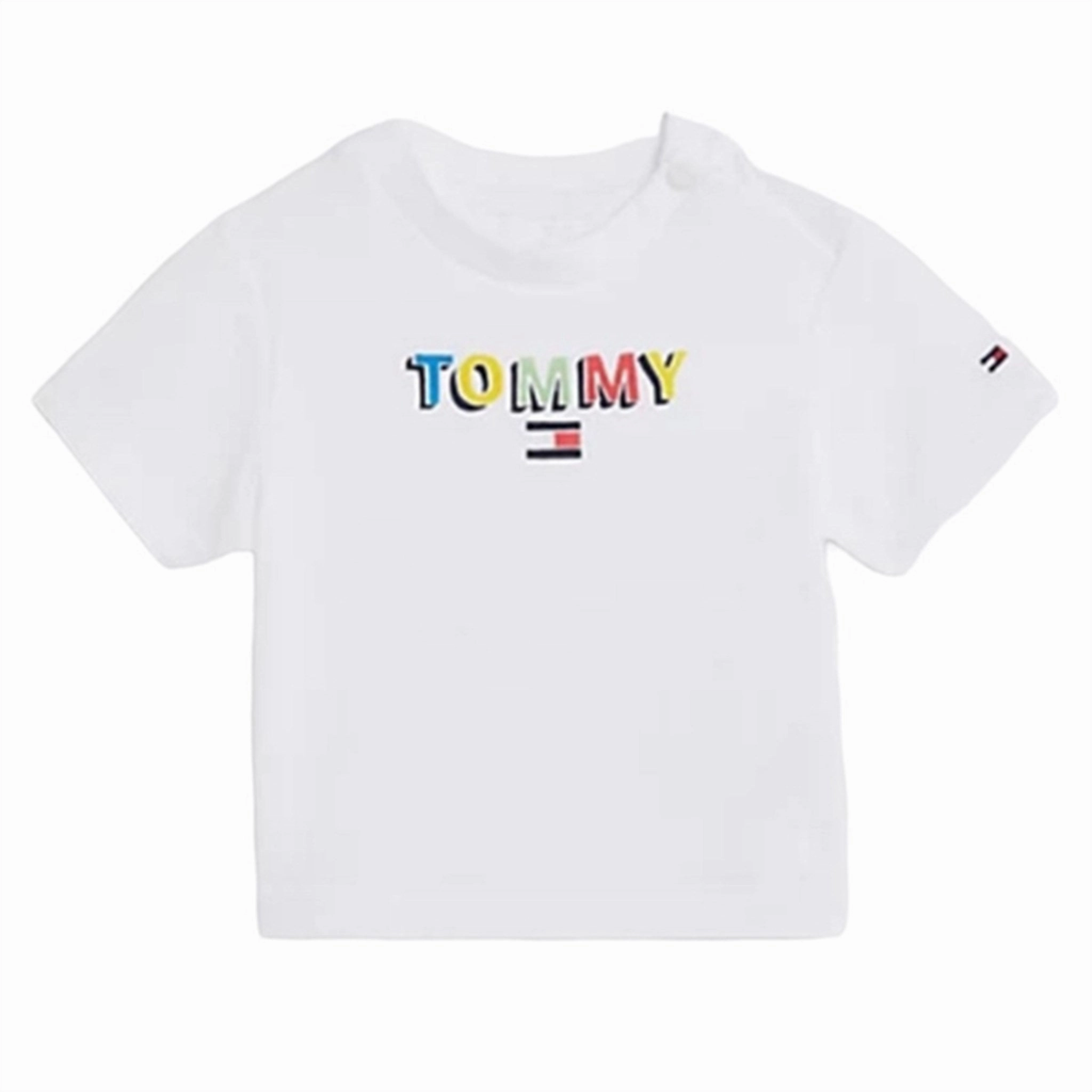 Washable Stylish Layering Tommy Hilfiger Baby Fun Logo T-shirt White