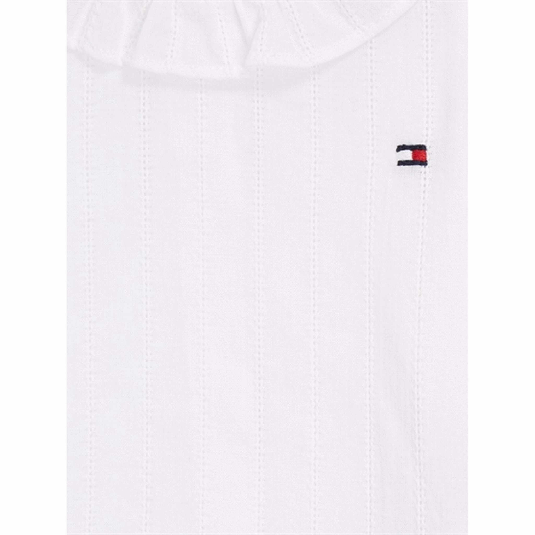 Embroidered Logo Anti Static Finish Tommy Hilfiger Baby Lace Boluse Ancient White