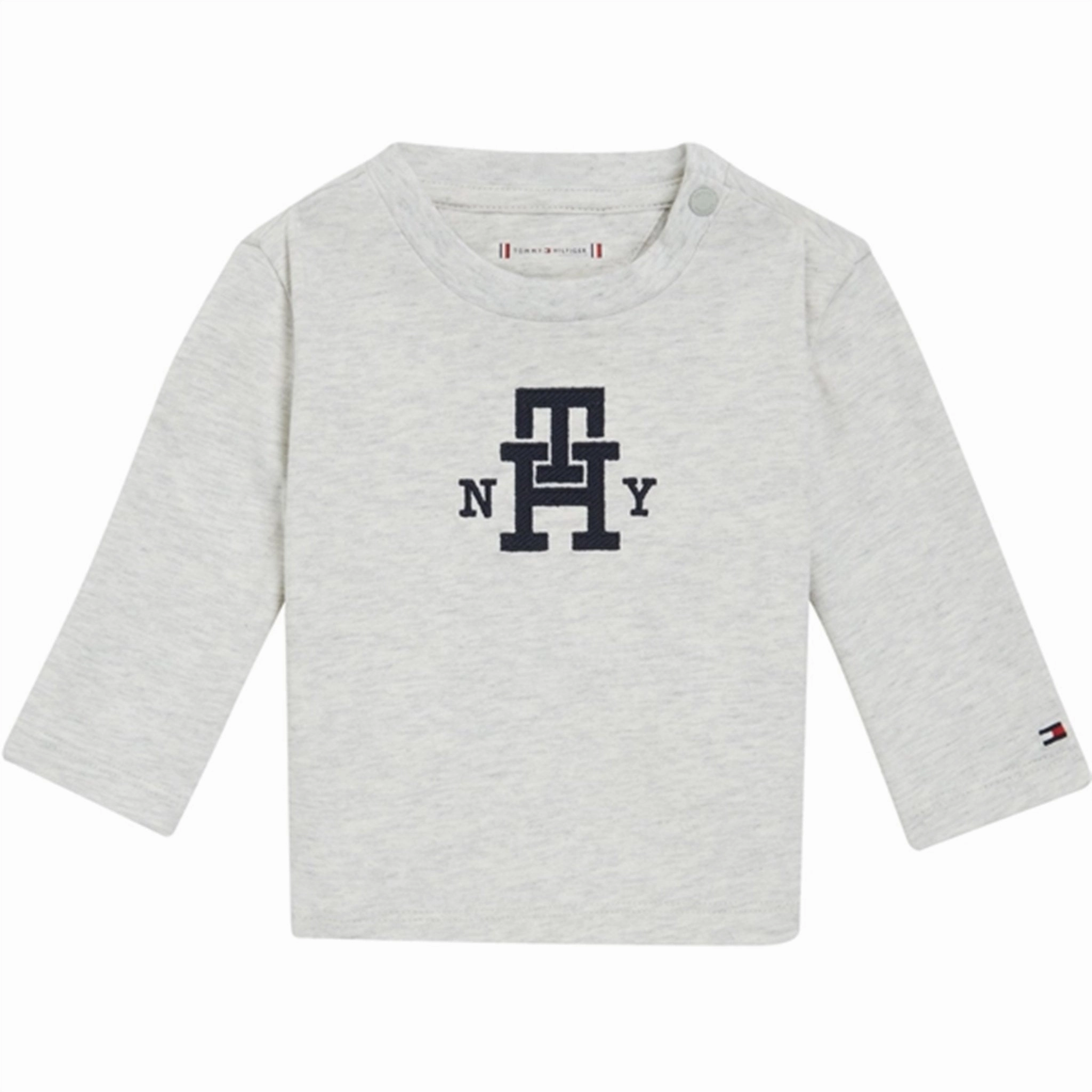 Plus Size Tommy Hilfiger Baby Monogram Blouse New Light Grey Heather