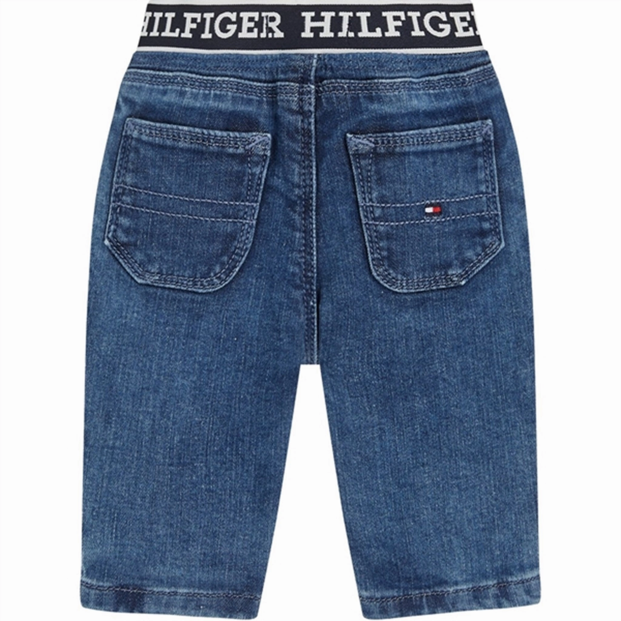 Unfaded Hemline Tommy Hilfiger Baby Monotype Denim Pants Denim Medium