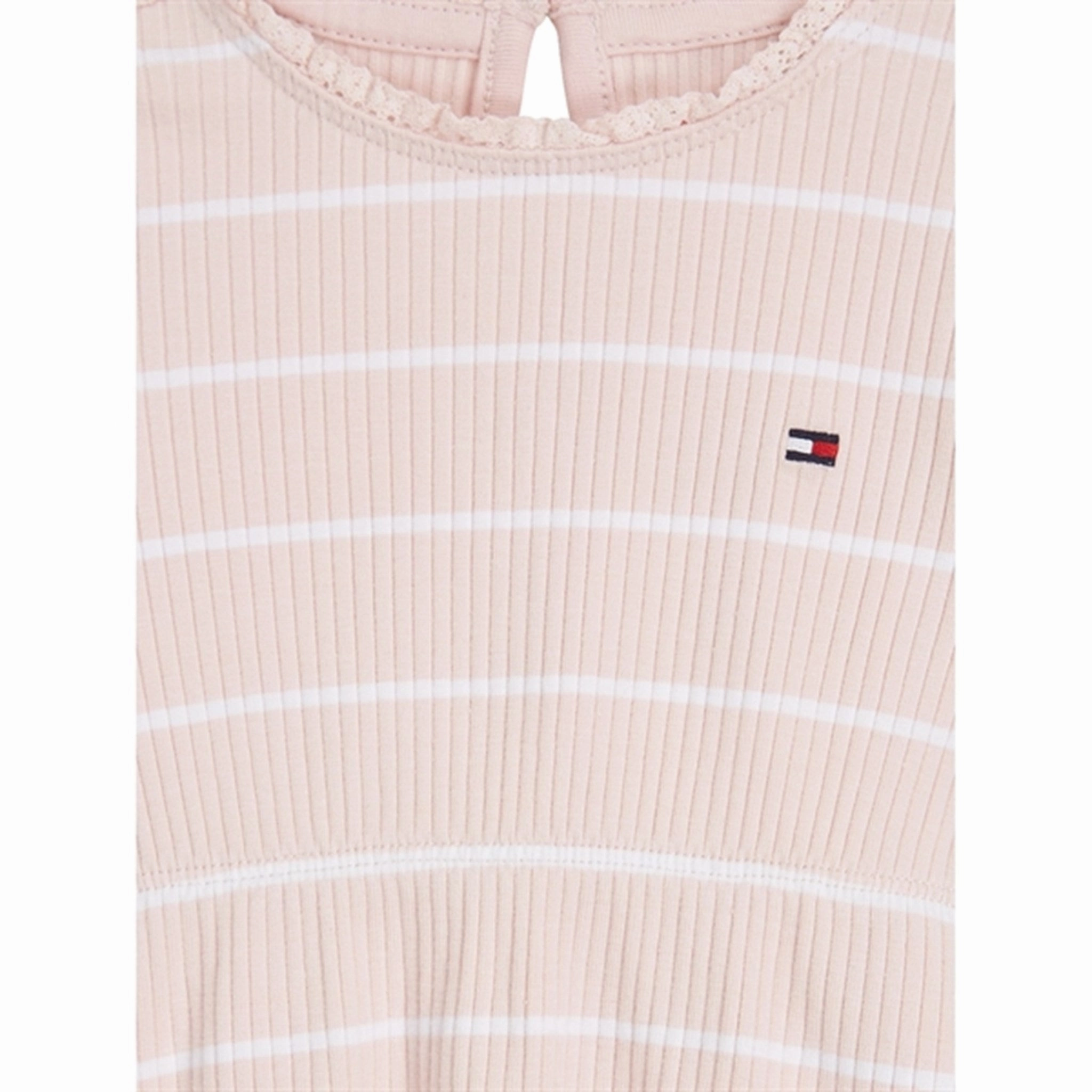 Sophisticated Elegance Tommy Hilfiger Baby Striped Rib Dress Whimsy Pink / White Stripe