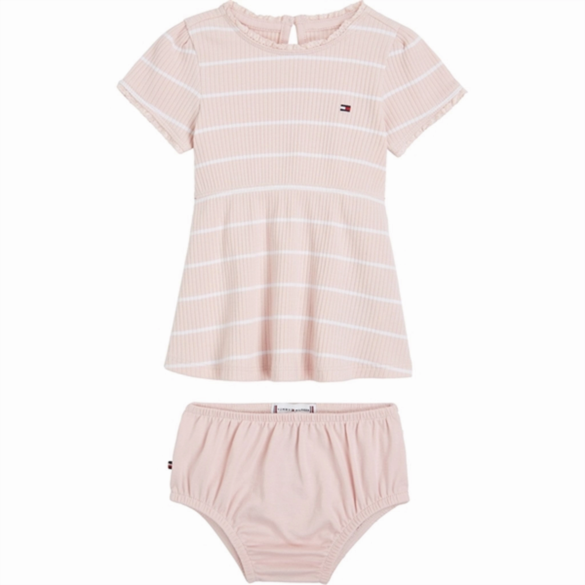 Comfortable and Chic Tommy Hilfiger Baby Striped Rib Dress Whimsy Pink / White Stripe