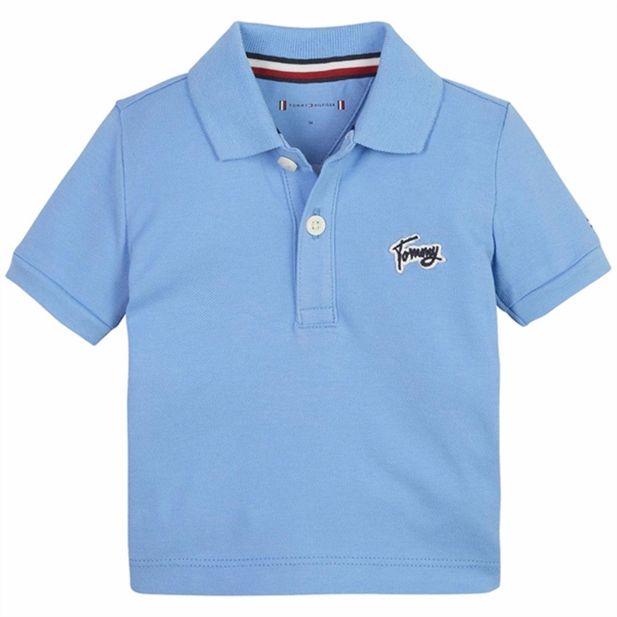 Tommy Hilfiger Baby Tommy Script Polo T-shirt Skysail Striped Design Non Iron Finish
