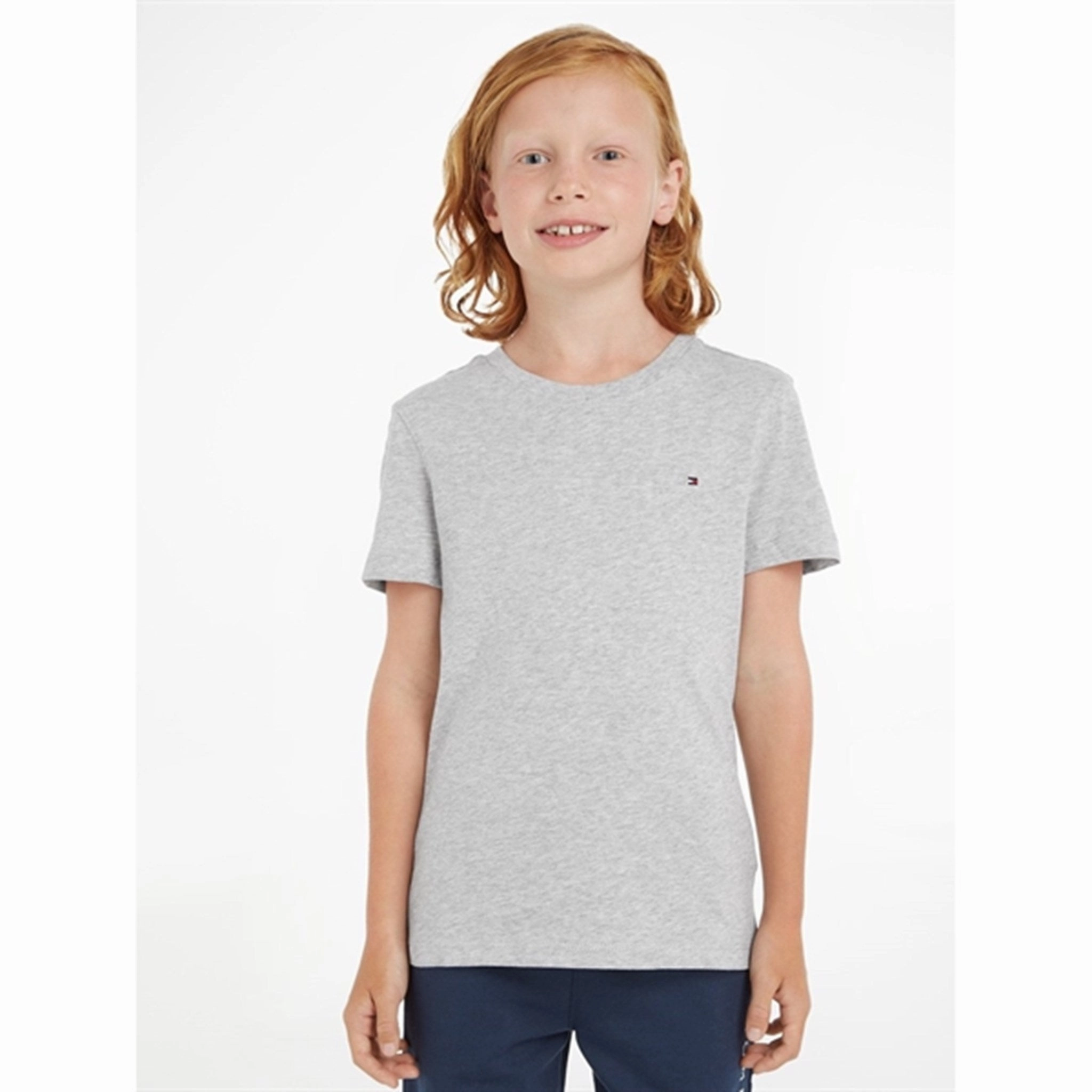 Tommy Hilfiger Boy Basic T-Shirt CN Grey Heather Comfortable Look Relaxed Vibe
