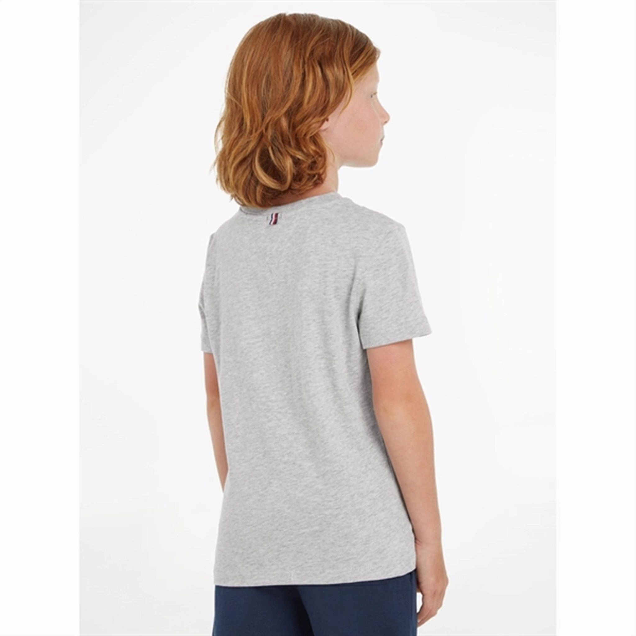 Cozy And Warm Collared formality Tommy Hilfiger Boy Basic T-Shirt CN Grey Heather