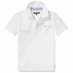 Flexible Ribbed Collar Tommy Hilfiger Boy Tommy Polo SS White