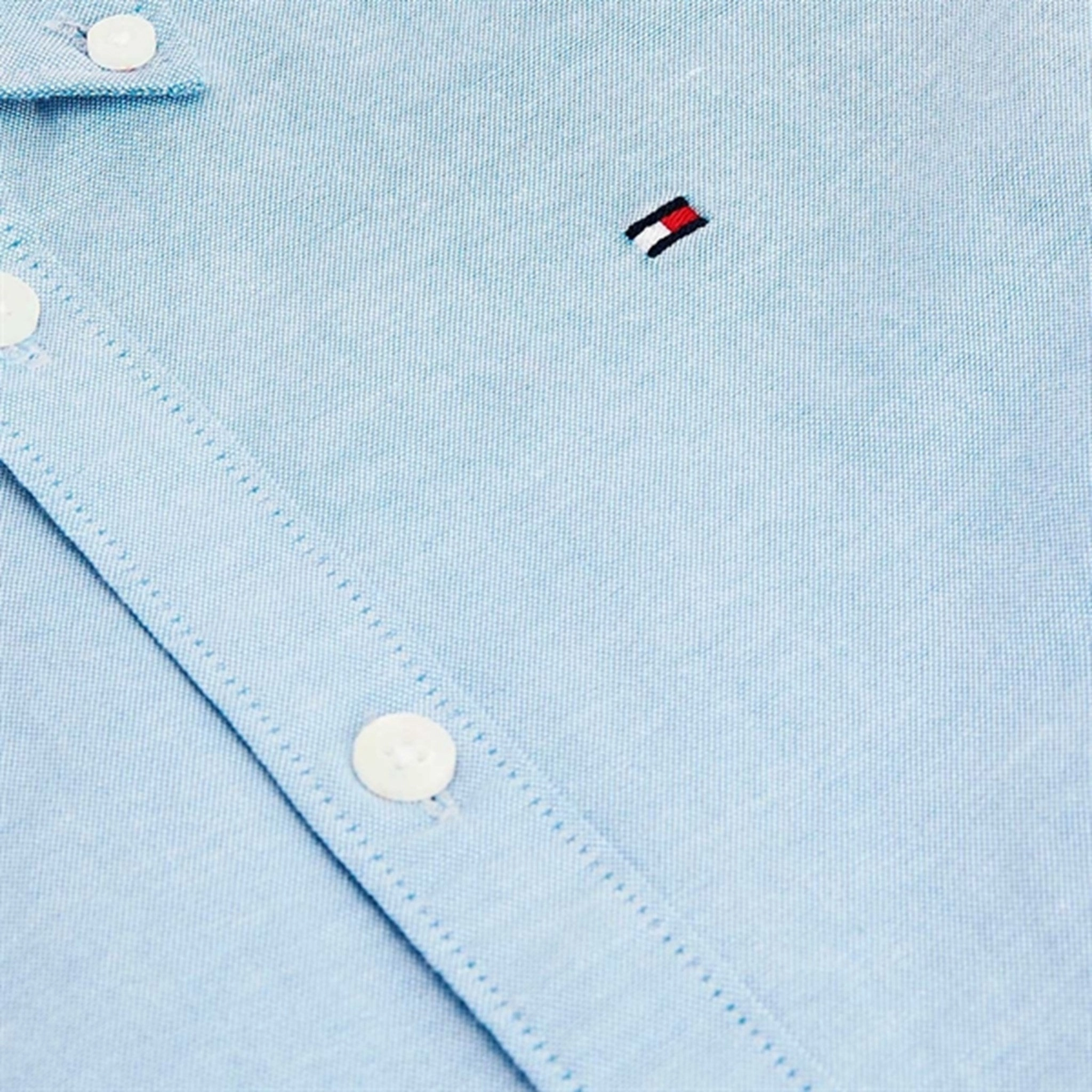 Tommy Hilfiger Boys Stretch Oxford Shirt Calm Blue BBQ Party