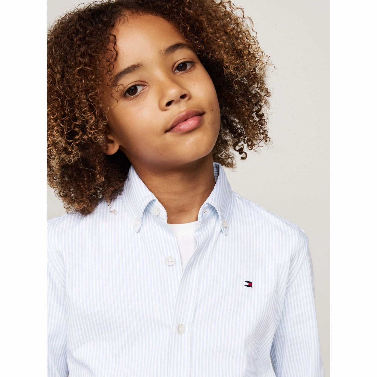 Tommy Hilfiger Breezy Blue Stripes Allover Regular Shirt Stretch Material