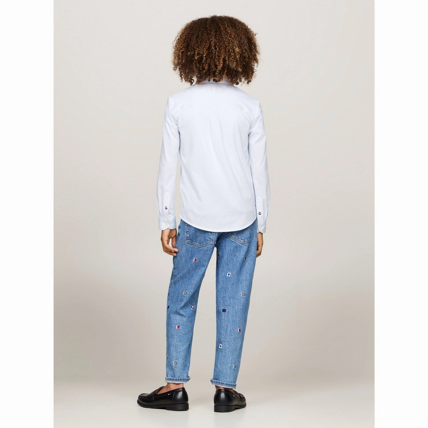 Personalized Touch Multi Functional Pockets Tommy Hilfiger Breezy Blue Stripes Allover Regular Shirt