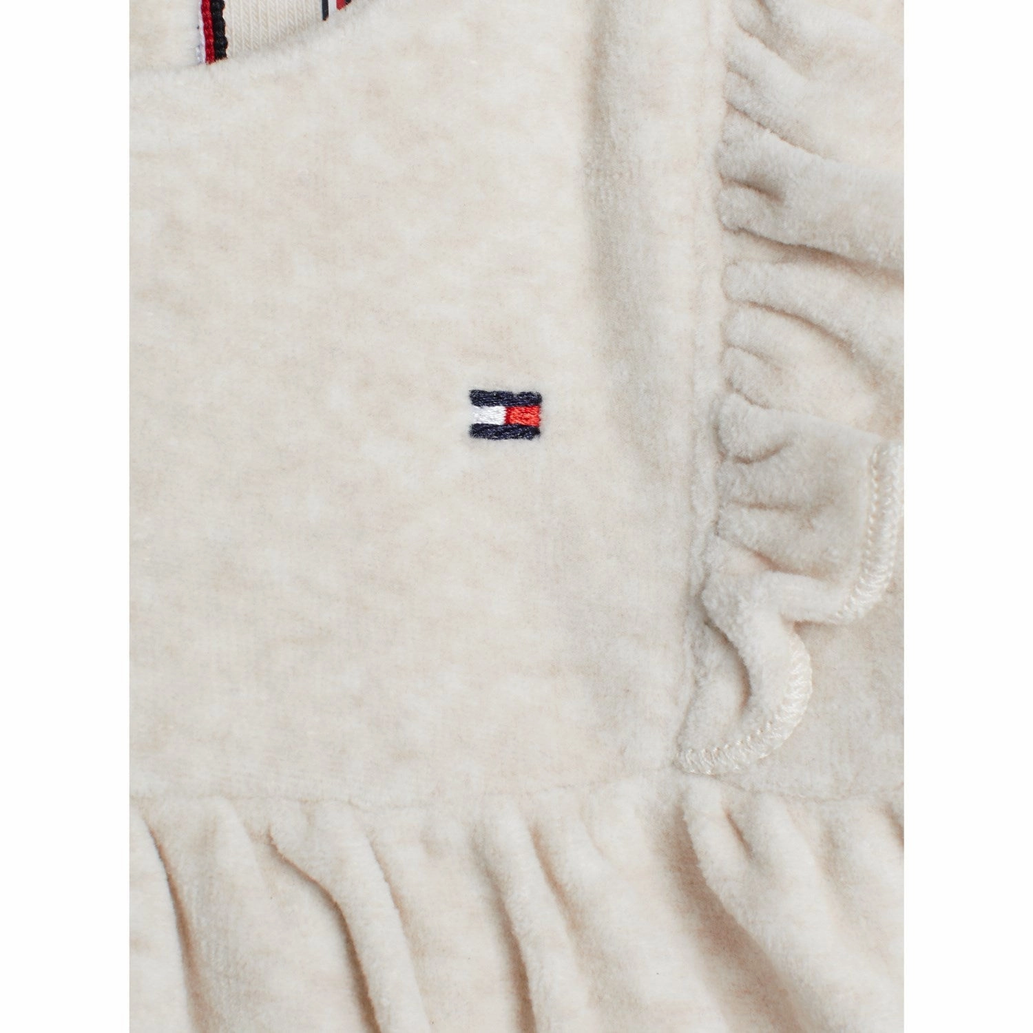 Sleek Wear Cinched-Waist Tommy Hilfiger Country Ivory Heather Velour Dress