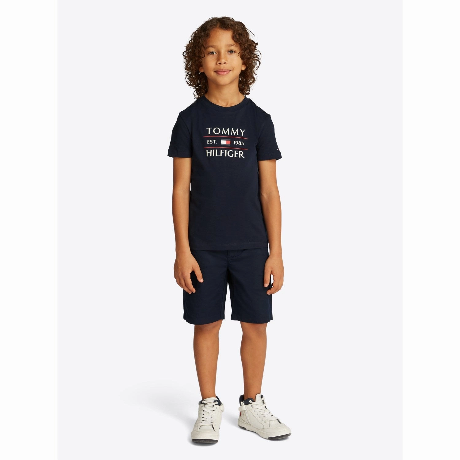 Non Irritating Collar Easy and Relaxed Tommy Hilfiger Dark Night Navy Flag Reg T-Shirt