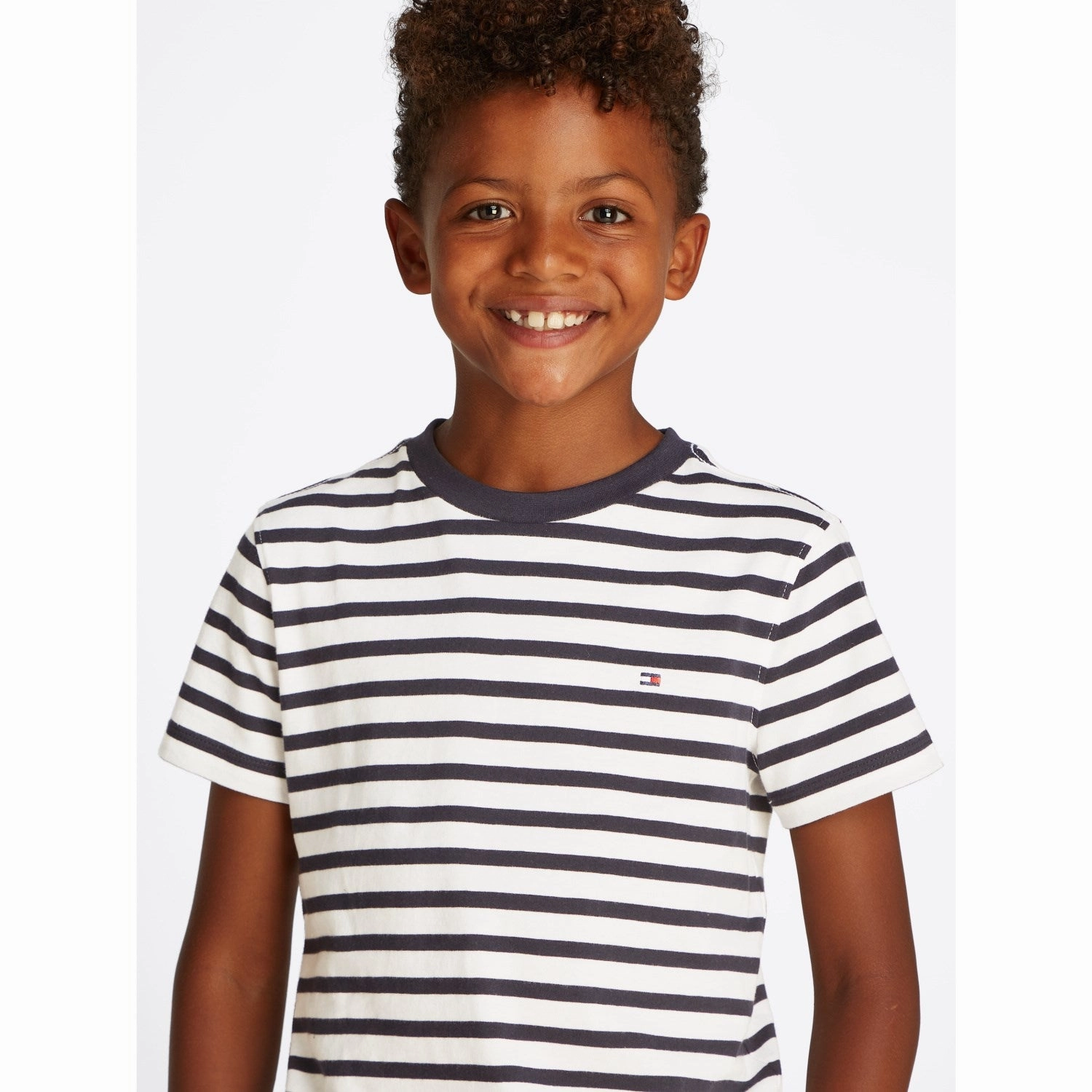 Summer Style Breathable knit Tommy Hilfiger Dark Night Navy White Breton Stripe Essential Cotton Reg T-Shirt