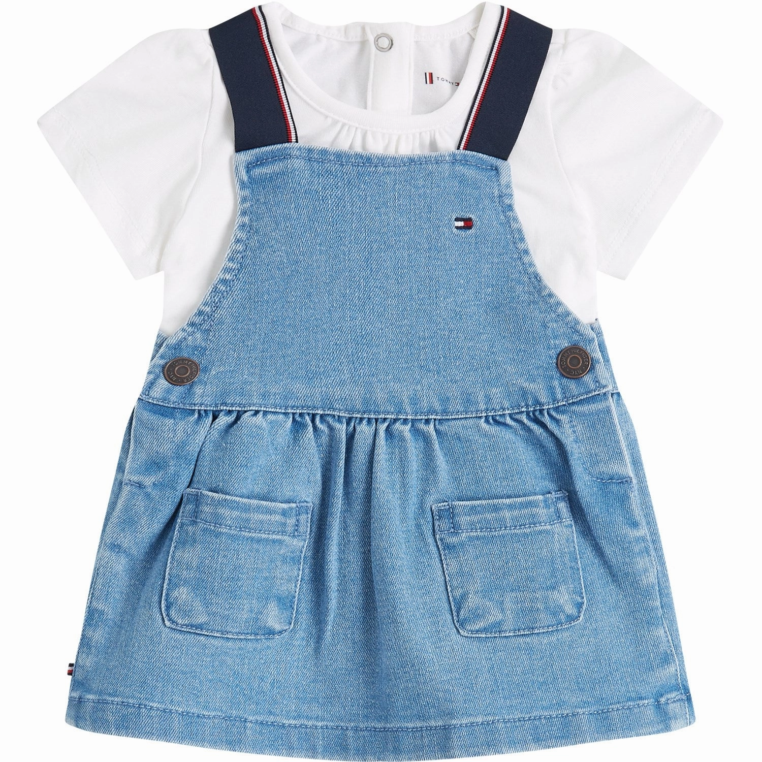 Tommy Hilfiger Denim Medium 01 Denim Dungaree Dress Smooth Outline