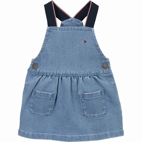 Tommy Hilfiger Denim Medium Denim Dungaree Dress Calm Outfit Skin Glow
