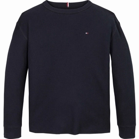 Cozy Feel Trendy Apparel Tommy Hilfiger Desert Sky Flag Mini Waffle Reg Blouse