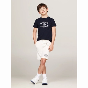 Tommy Hilfiger Desert Sky Monotype Flock Regular Tee Ss Slim fit sleekness All-day Comfort