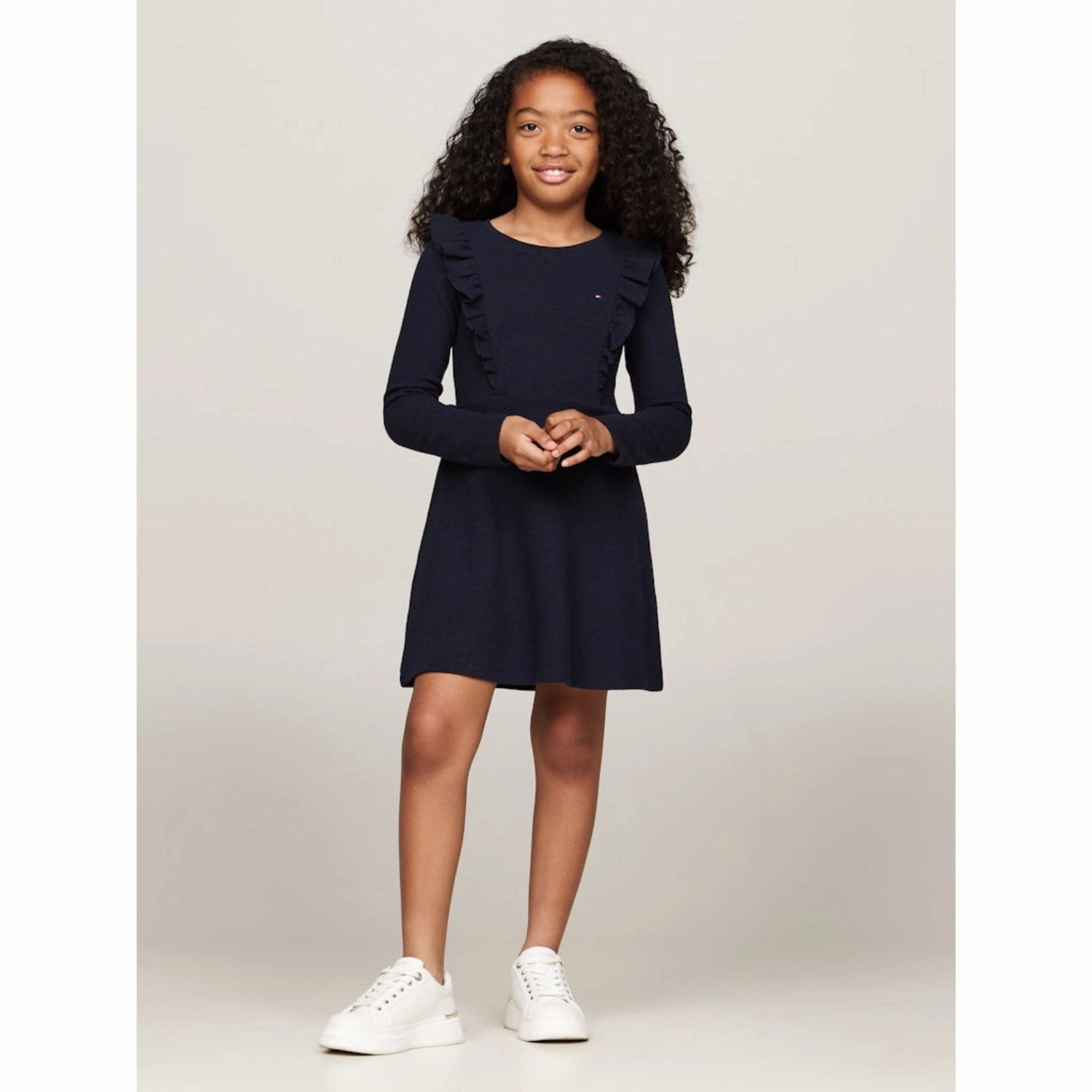 Nature Glow Subtle Stitch Tommy Hilfiger Desert Sky Ruffle Fit & Flare Dress Ls