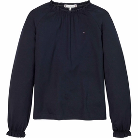 Tommy Hilfiger Desert Sky Ruffle Regular Blouse Eco-Friendly Choice Custom Fit