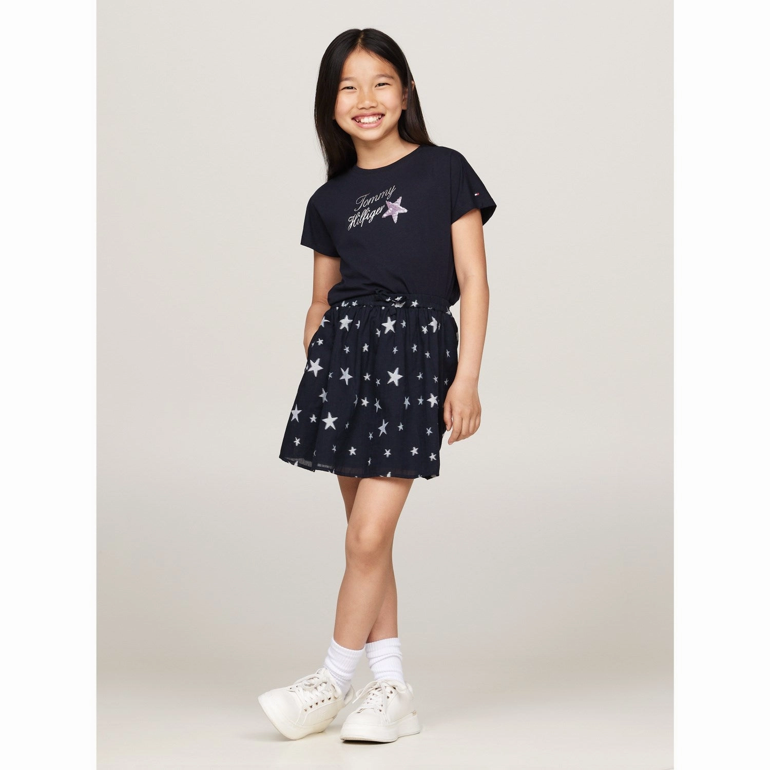 Tommy Hilfiger Desert Sky Sequins Foil T-Shirt Regular Fit Easy Wear Look