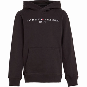 Double Needle Stitching Tommy Hilfiger Essential Hoodie Black