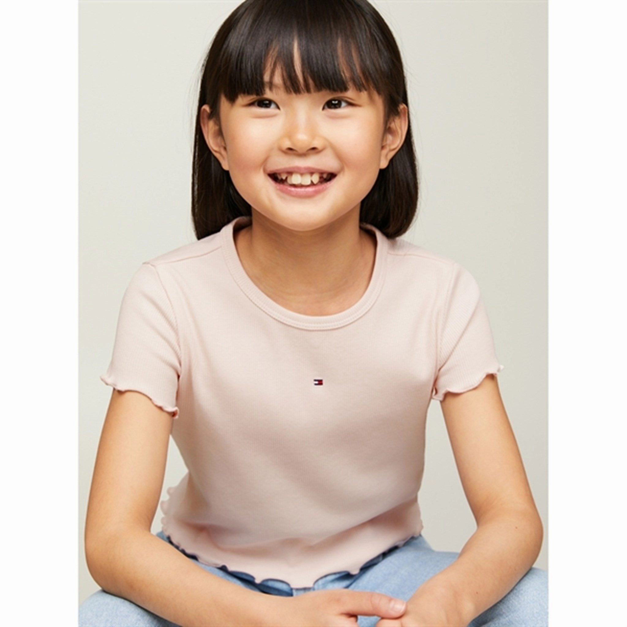 Tommy Hilfiger Essential Rib Blouse Whimsy Pink Gym clothing DurableStitching