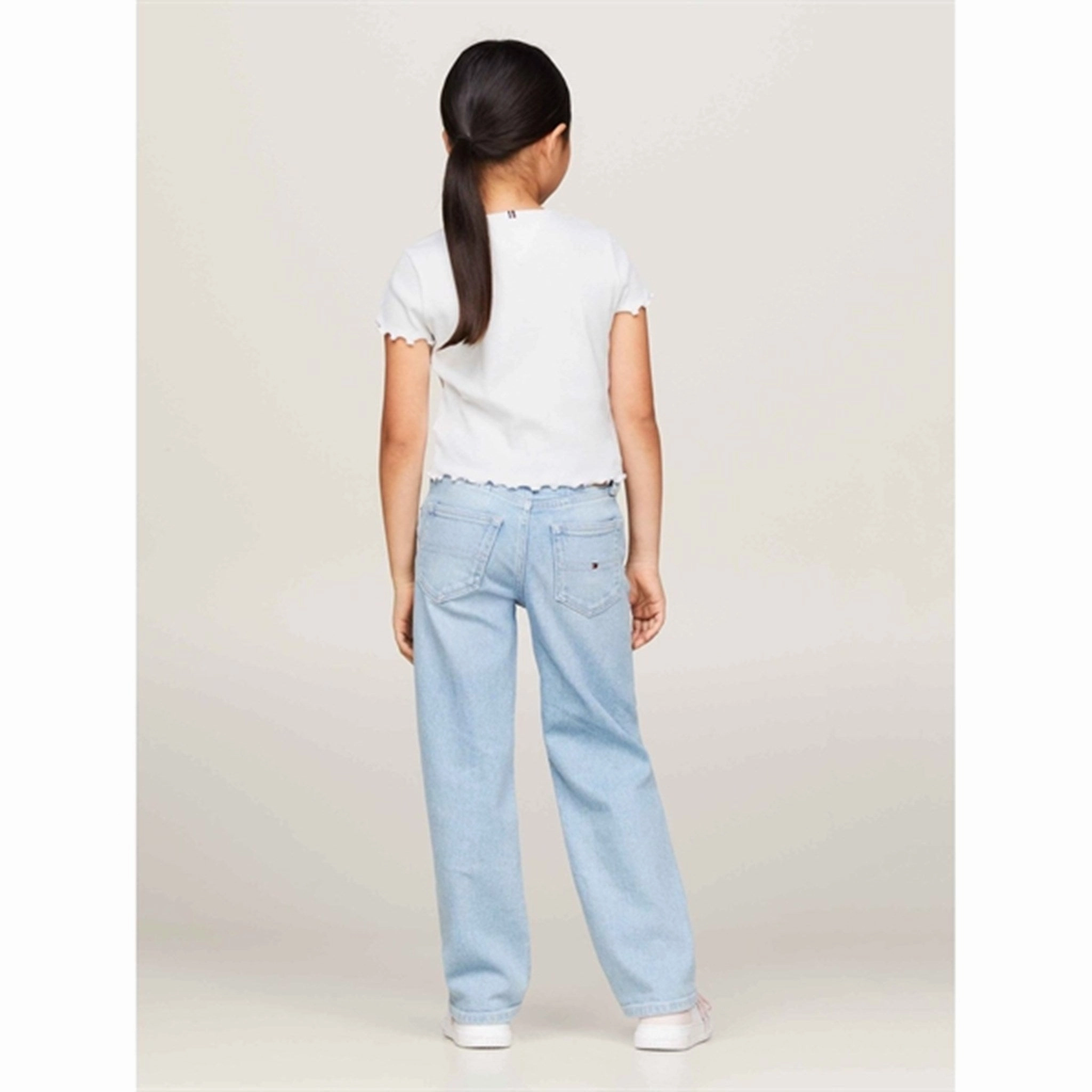 Microfiber texture Bold Look Tommy Hilfiger Essential Rib Blouse White