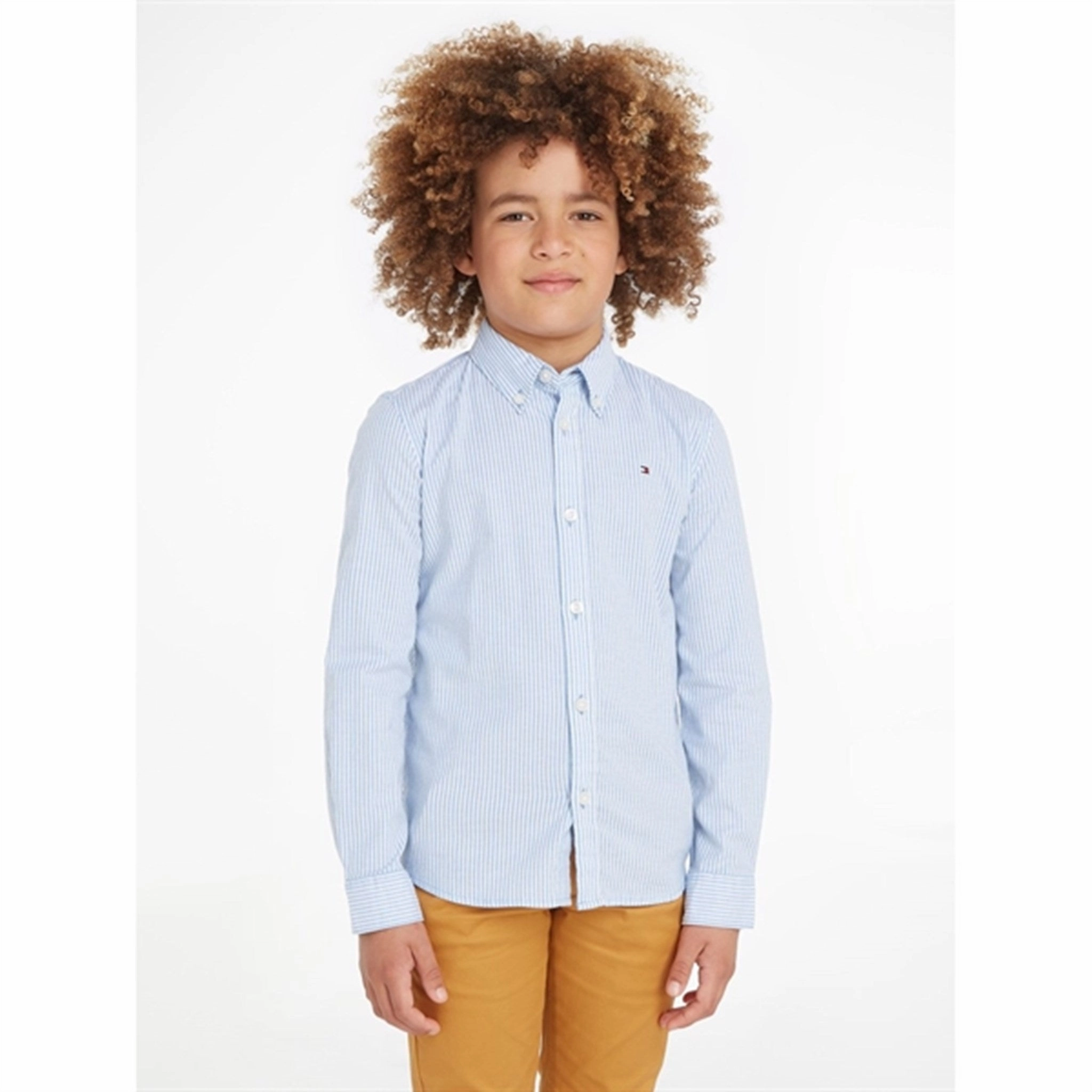 BBQ Party Comfortable fit Tommy Hilfiger Flex Ithaca Shirt Copenhagen Blue/White