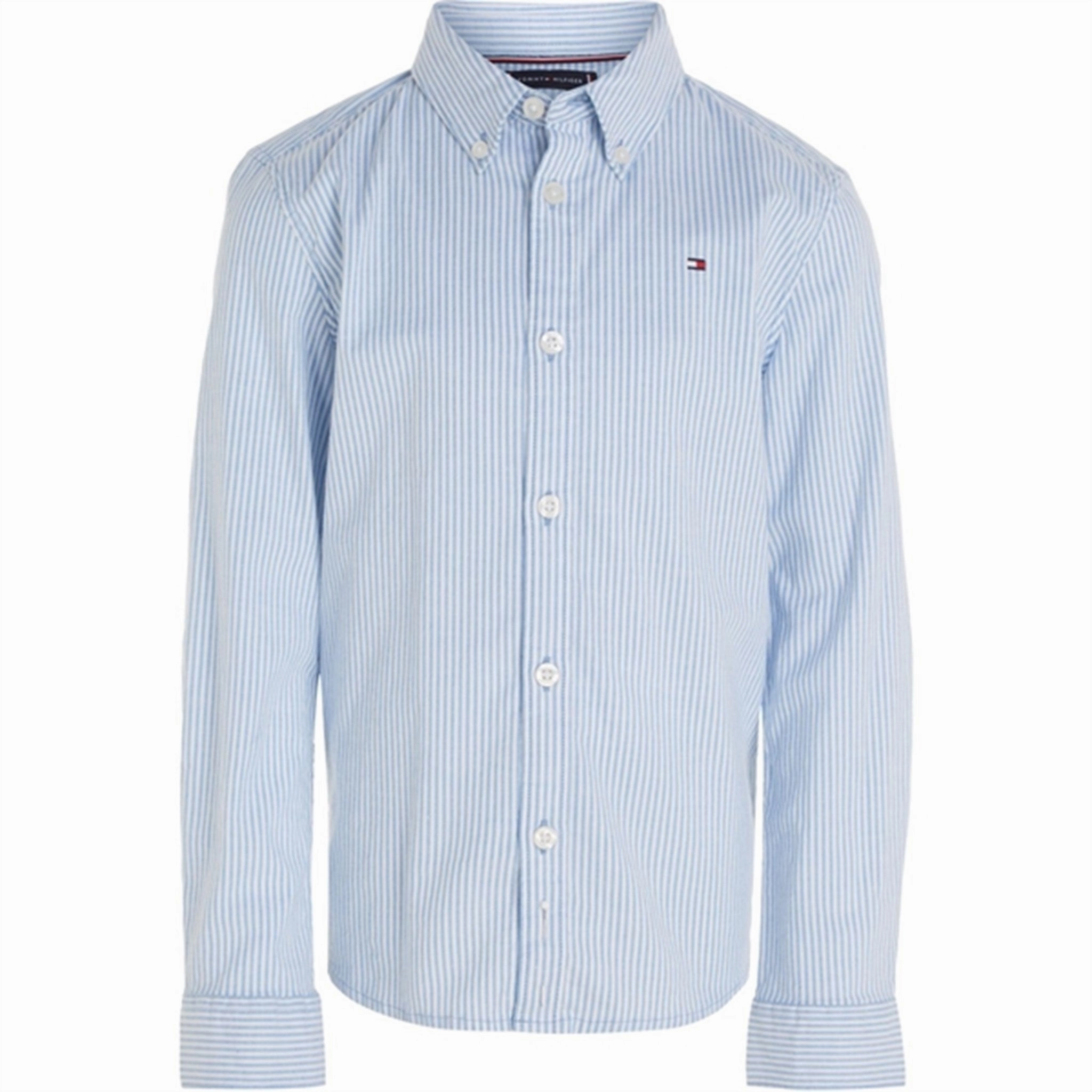 Tommy Hilfiger Flex Ithaca Shirt Copenhagen Blue/White Striped Pattern Snug feel