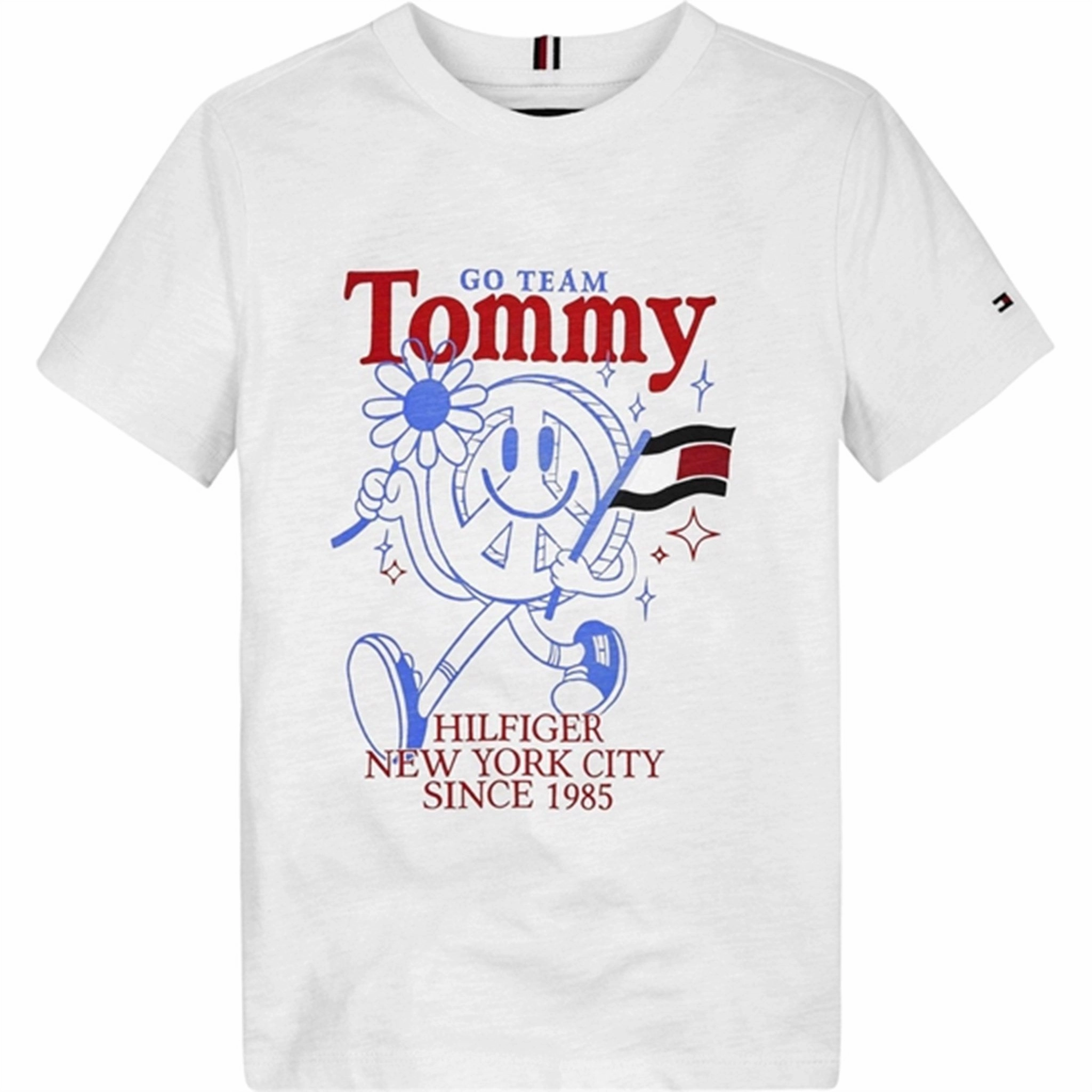 Tommy Hilfiger Fun T-Shirt White Versatile Trend Geometric Print