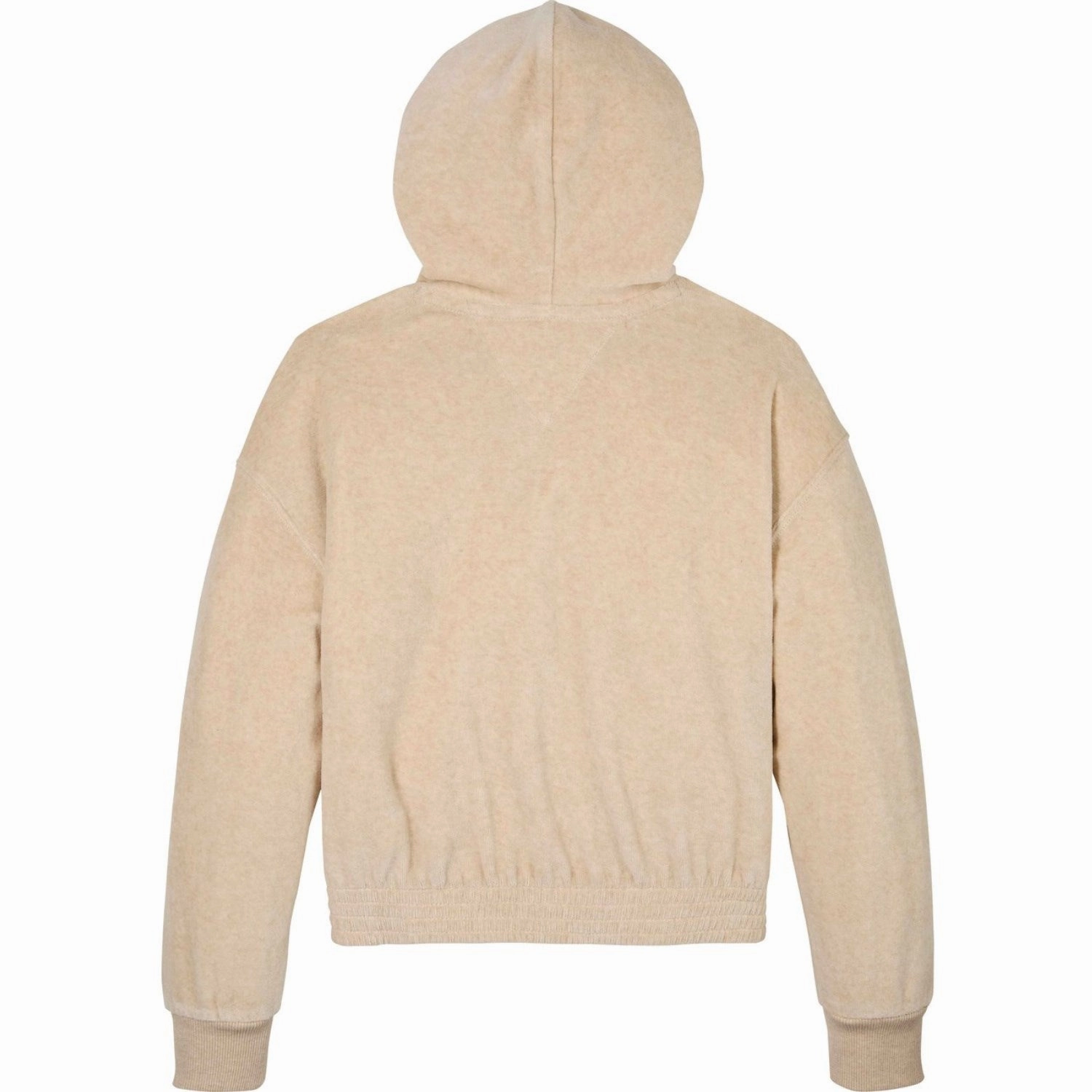 Reinforced Elbow Patches Nordic style Tommy Hilfiger Heathered Oat Script Velour Hoodie