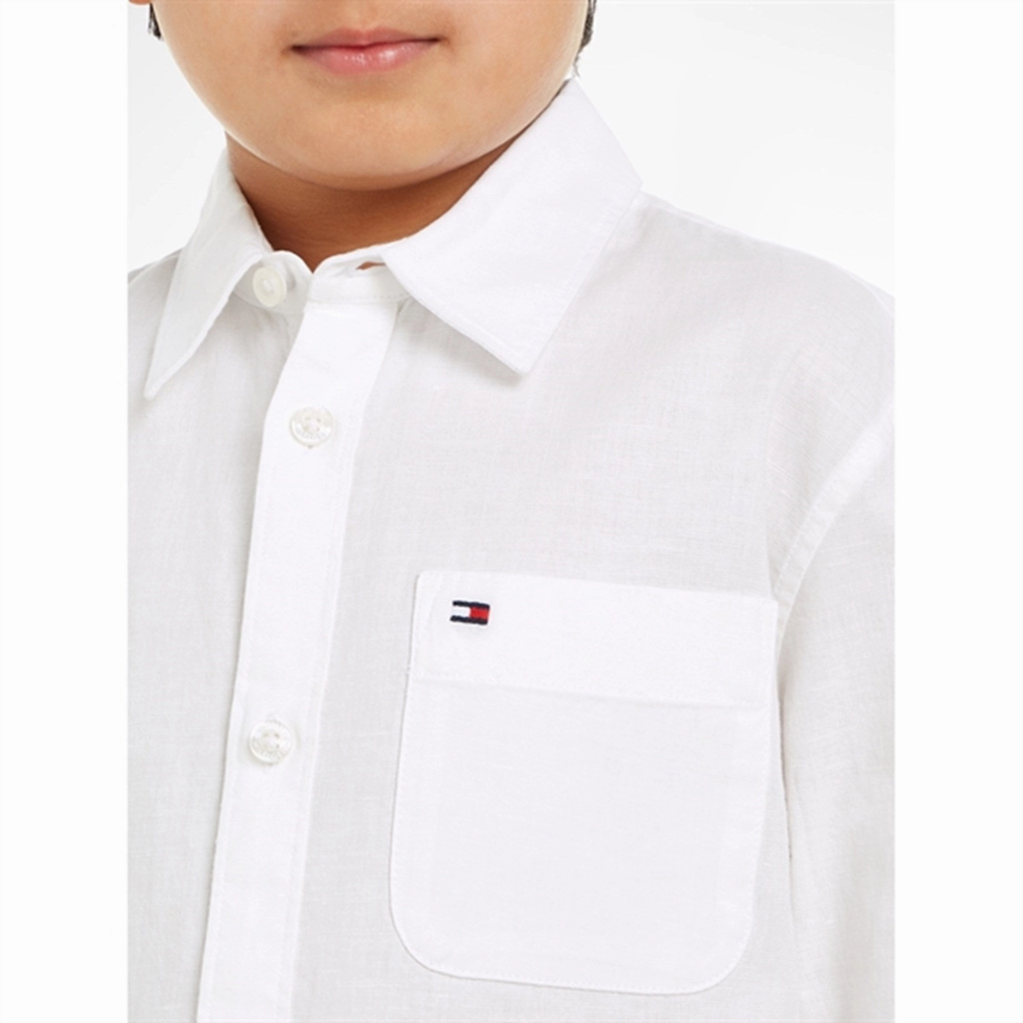 Tommy Hilfiger Hemp Shirt White Layered Sleeve Cuffs Resort Wear