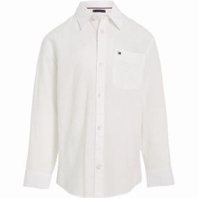 Tommy Hilfiger Hemp Shirt White Versatile Design Designer Look