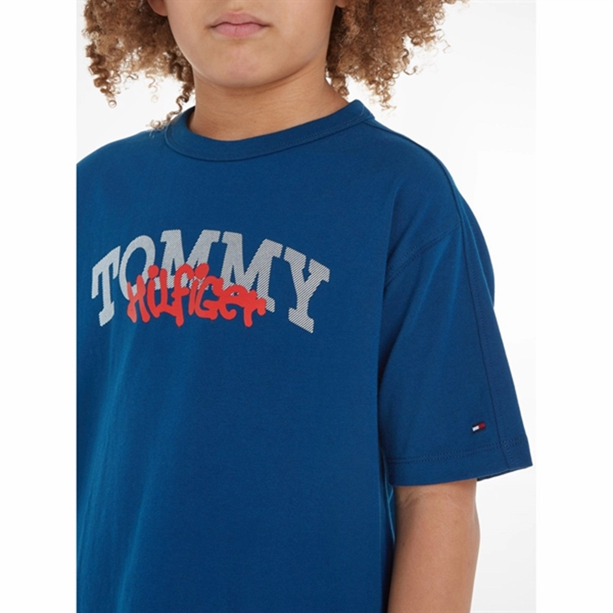 Durable Style Breathable mesh lining Tommy Hilfiger Hilfiger Graffiti T-Shirt Deep Indigo