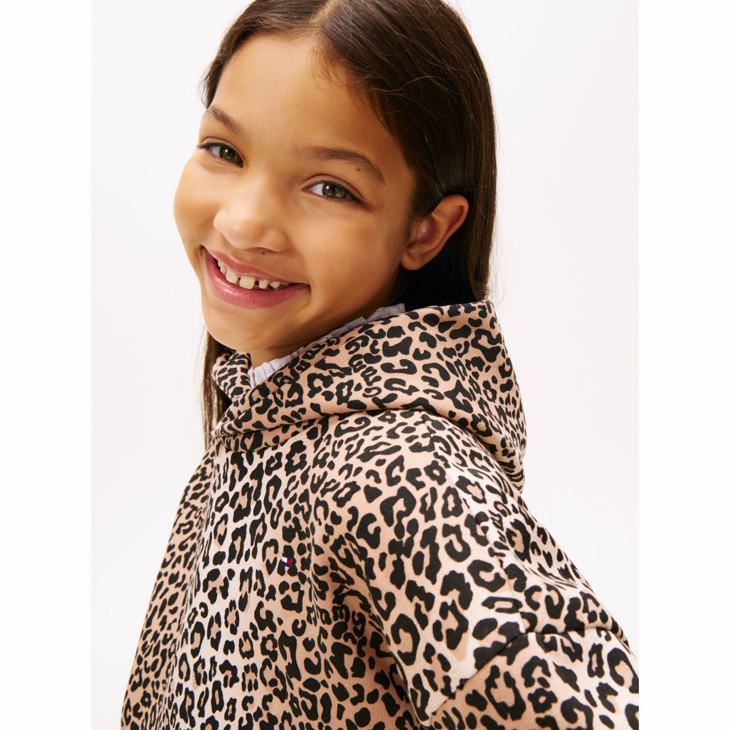 Tommy Hilfiger Leopard Print Leopard Hoodie Full Zip Closure