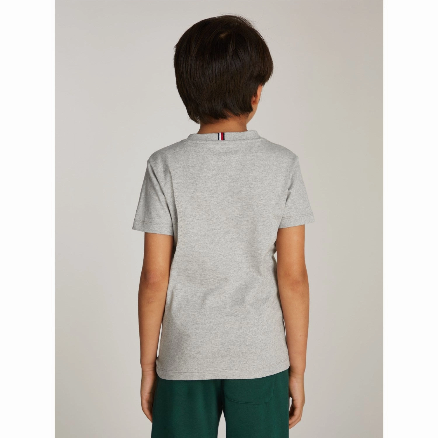 ColorfastFabricTech Tommy Hilfiger Light Grey Htr / Navy Stripes Monotype Print Stripe Reg Tee Ss