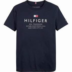 Tommy Hilfiger Logo T-shirt Desert Sky High Quality Printing