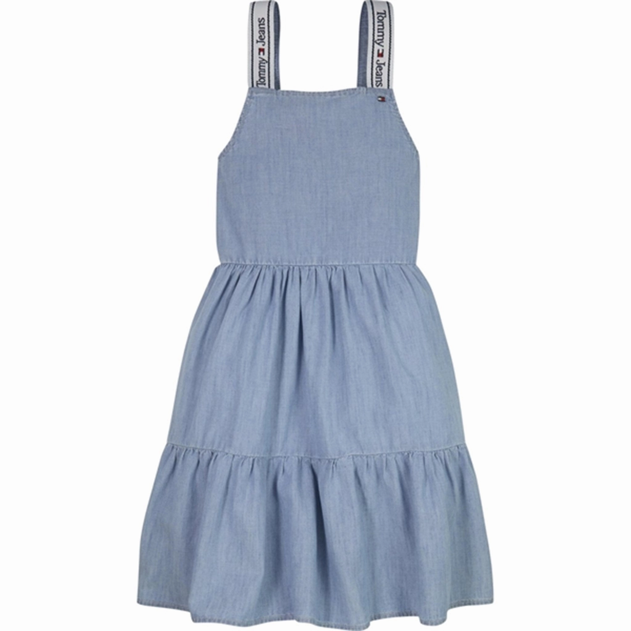 Tommy Hilfiger Lyocell Strap Denim Dress Lightusedcloth Contrast-Lining