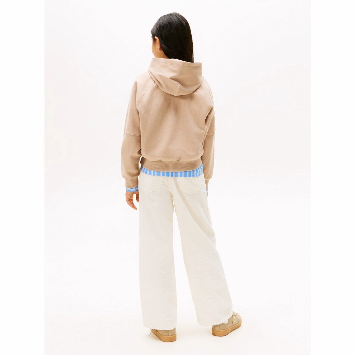 windproof Lightweight Feel Tommy Hilfiger Malted Milk Tonal Crest Hoodie