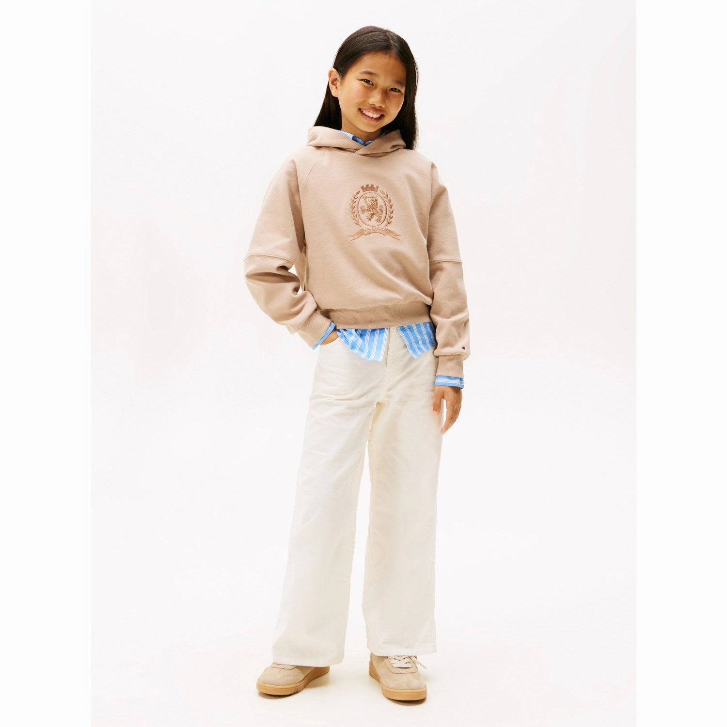 Low Profile Branding Tommy Hilfiger Malted Milk Tonal Crest Hoodie