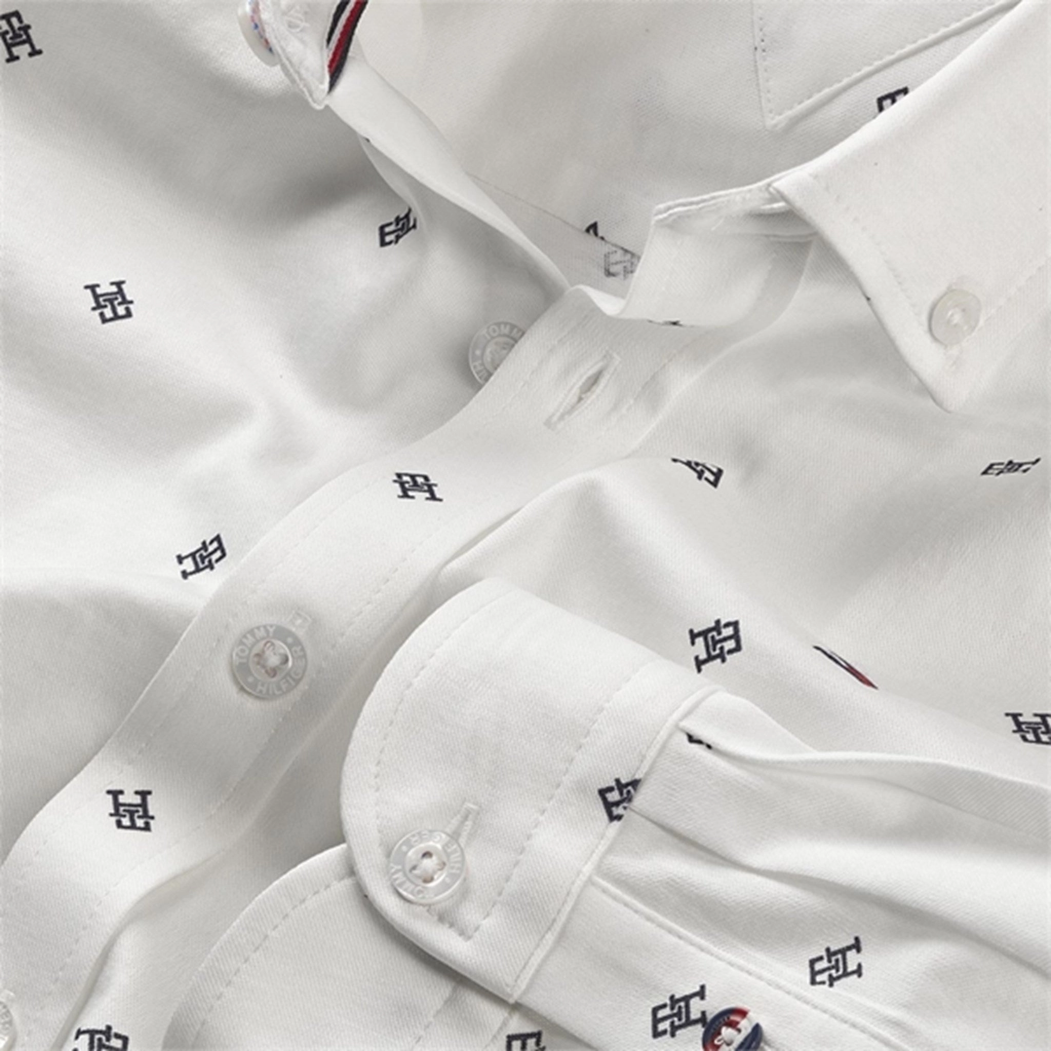 Casual Wear Oversized style Tommy Hilfiger Monogram Jersey Shirt White Allover