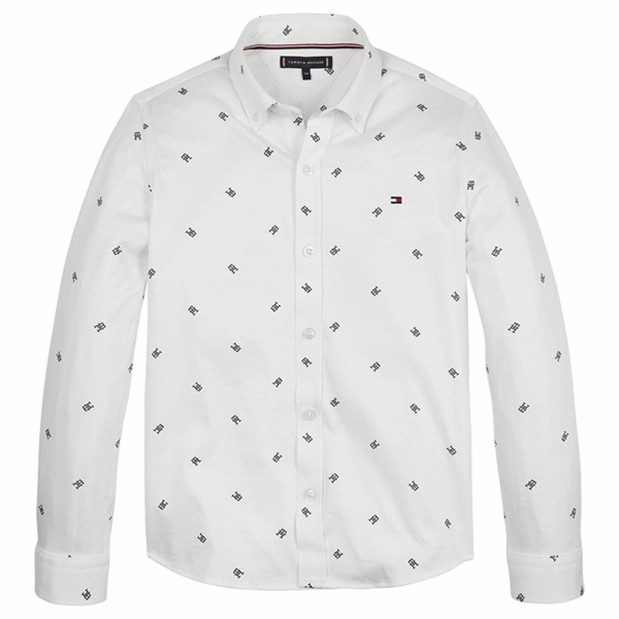 Tommy Hilfiger Monogram Jersey Shirt White Allover Lightweight texture Road Trip Ready
