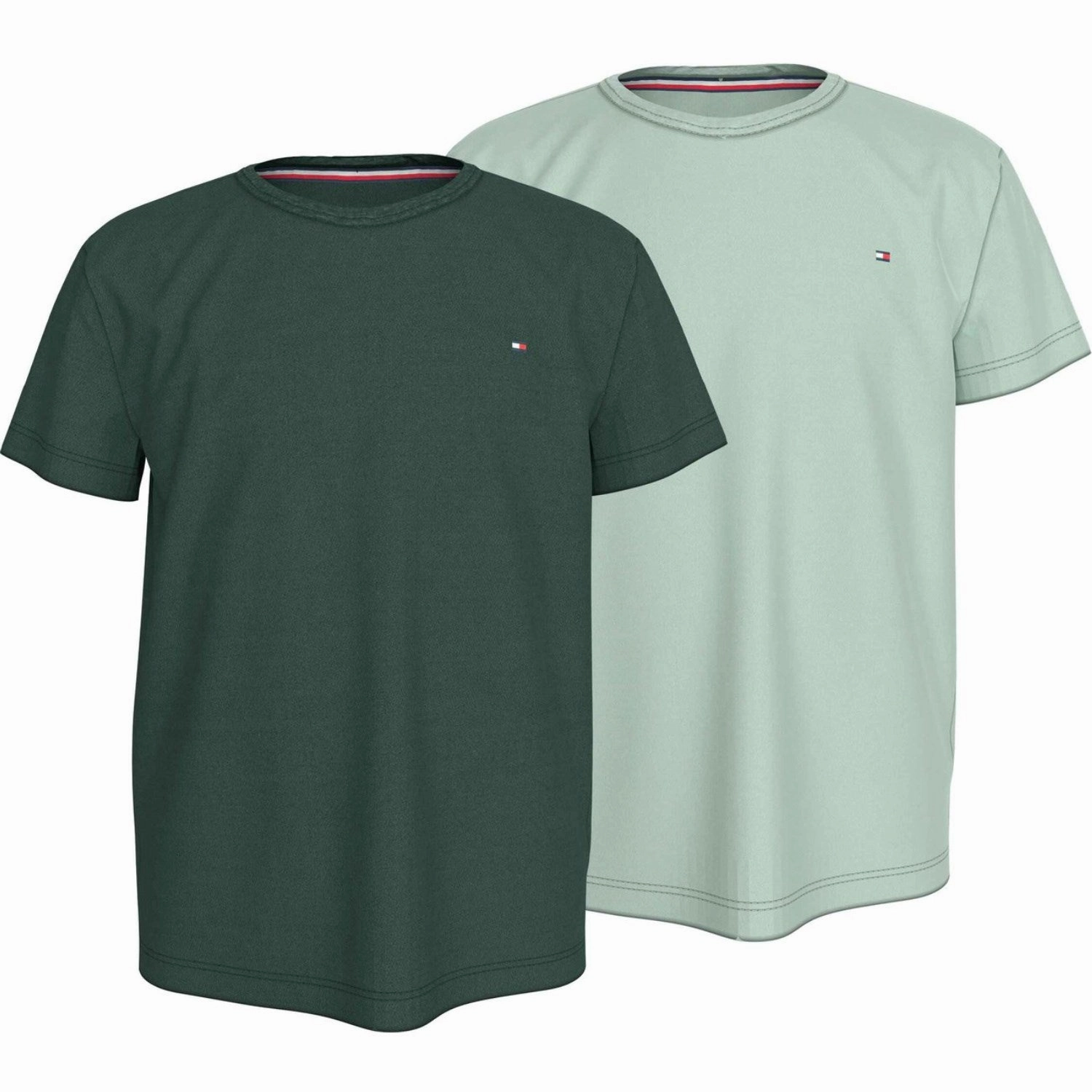 Tommy Hilfiger Ornamental Green/Minty Essence 2-Pack T-Shirt NonRestrictive Cut Chic Fashion