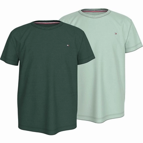 Tommy Hilfiger Ornamental Green/Minty Essence 2-Pack T-Shirt NonRestrictive Cut Chic Fashion
