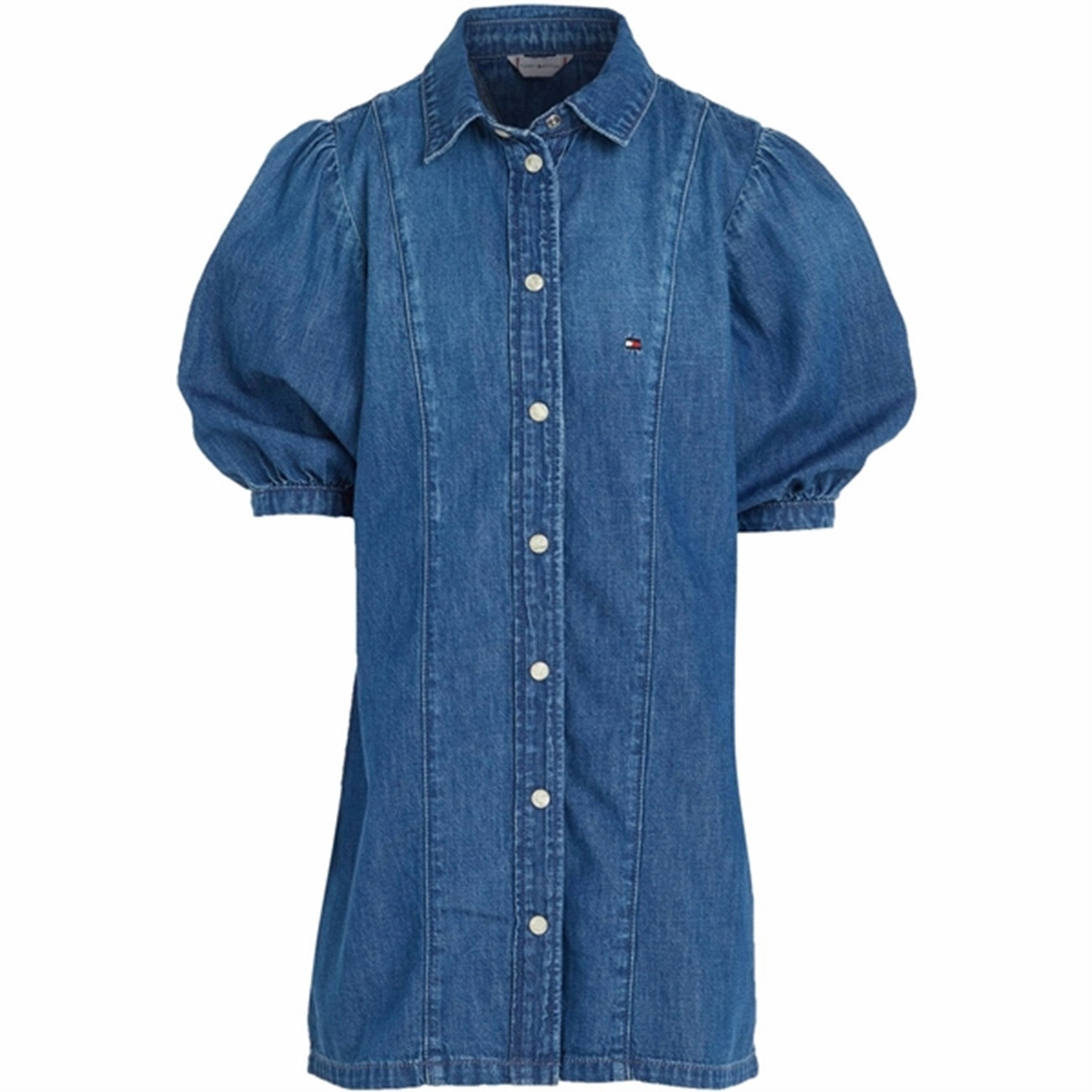 Tommy Hilfiger Puff?rme Denim Dress Marinebluecloth Light Fabric