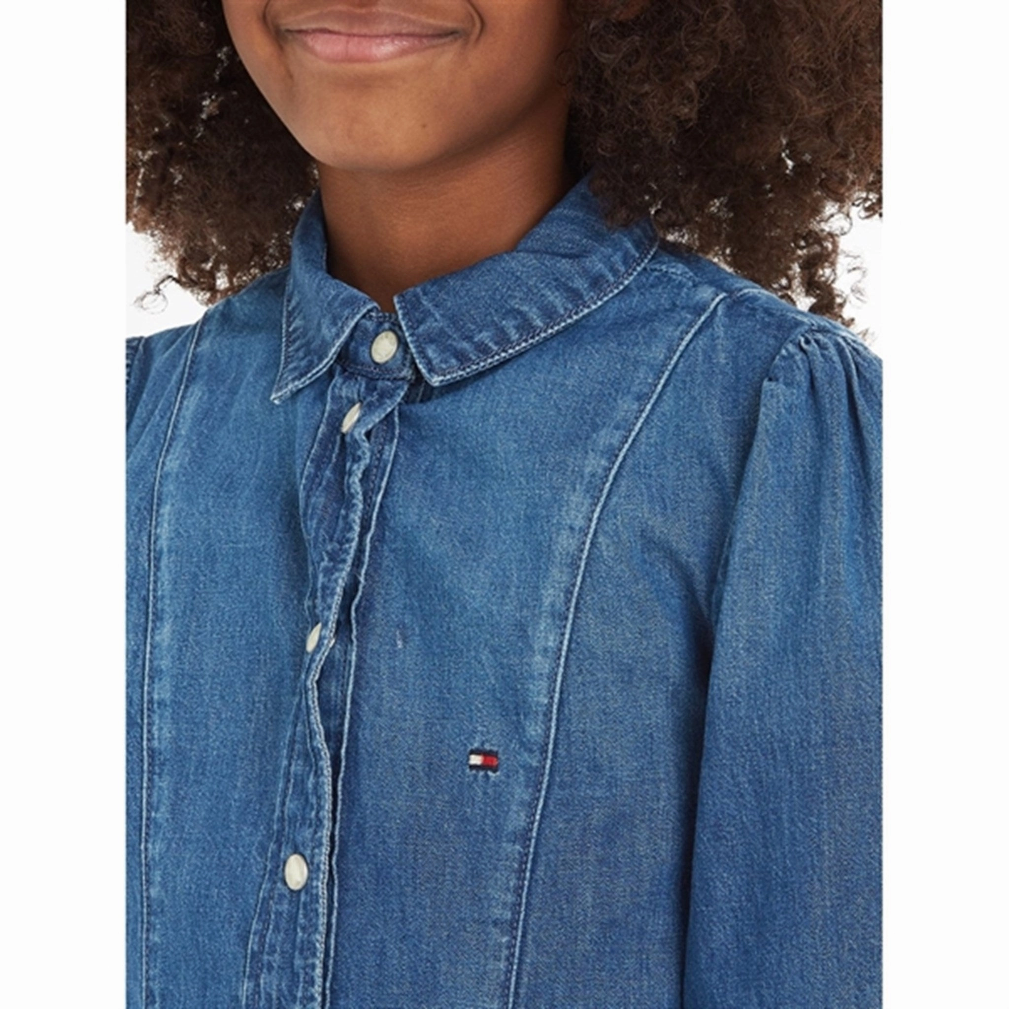 Chill Edge Tommy Hilfiger Puff?rme Denim Dress Marinebluecloth