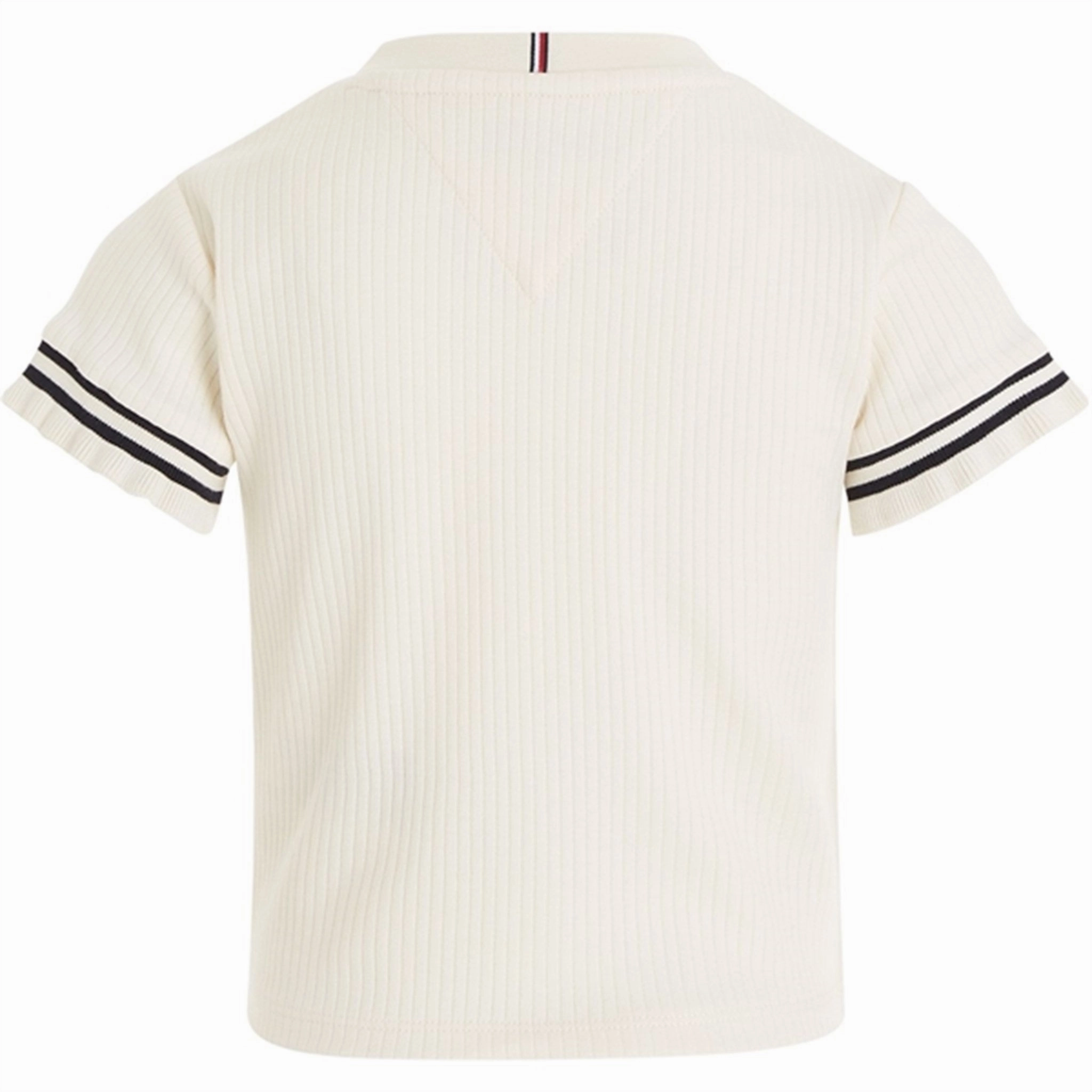 Tommy Hilfiger Ruffle Rib Knit Top Calico Casual Comfort Wear Effortless Fashion