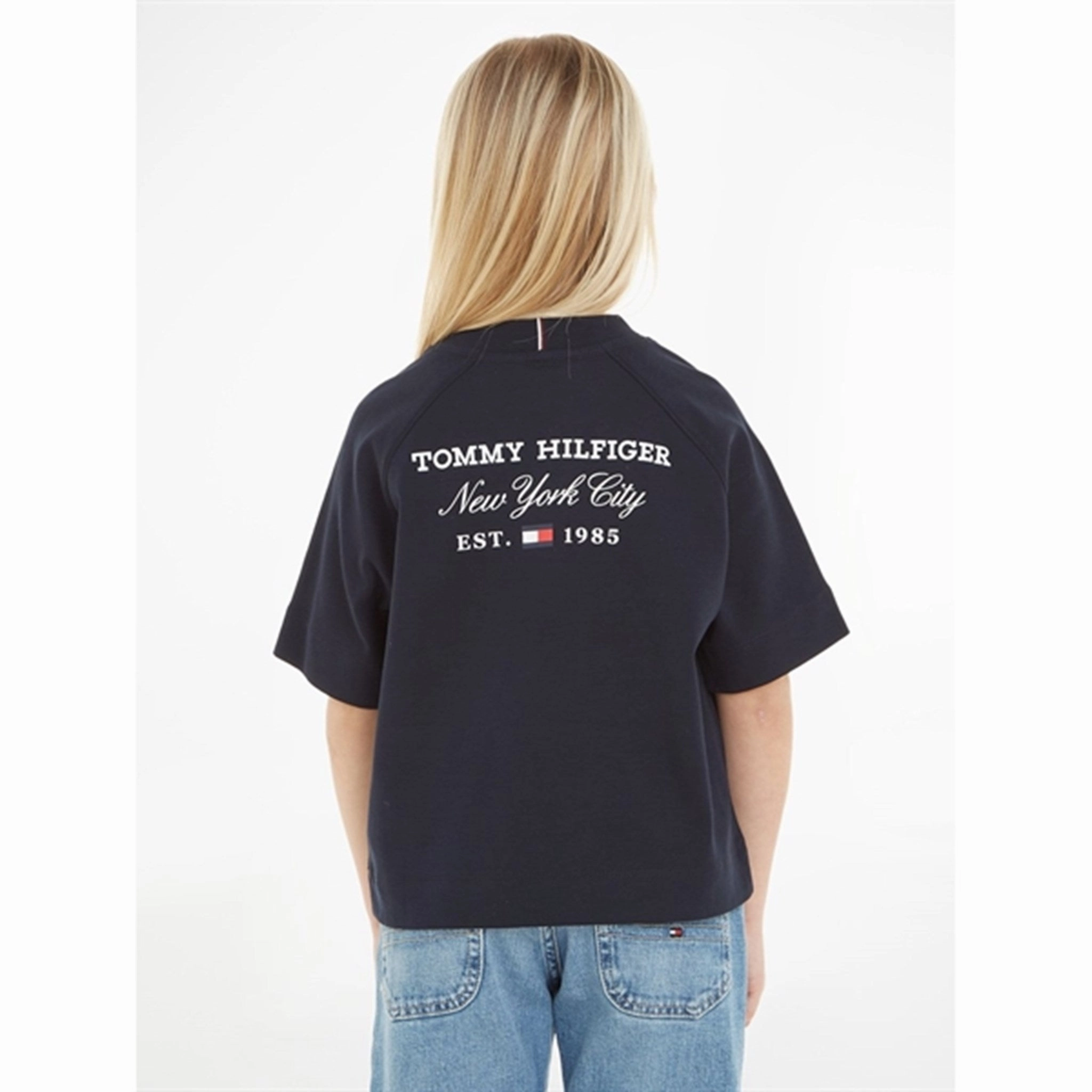 Tommy Hilfiger Script T-Shirt Desert Sky Anti Perspiration Lining Durable Colorfast Finish