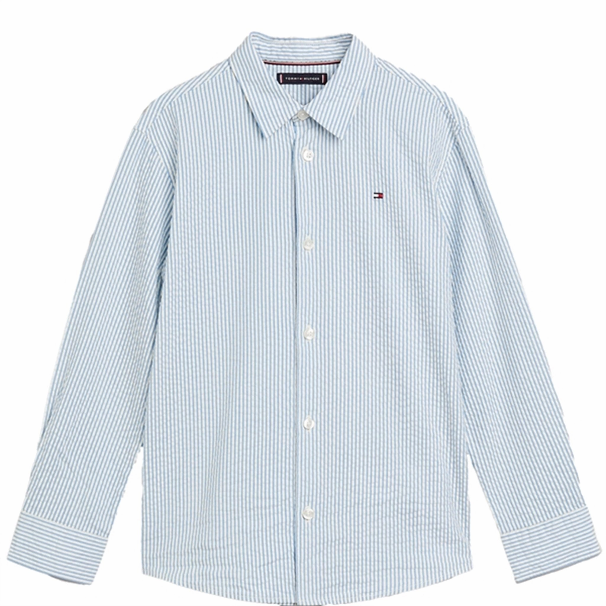 Tommy Hilfiger Seersucker Stripes Shirt Blue Spell Stripe Polka Dot Unmatched comfort