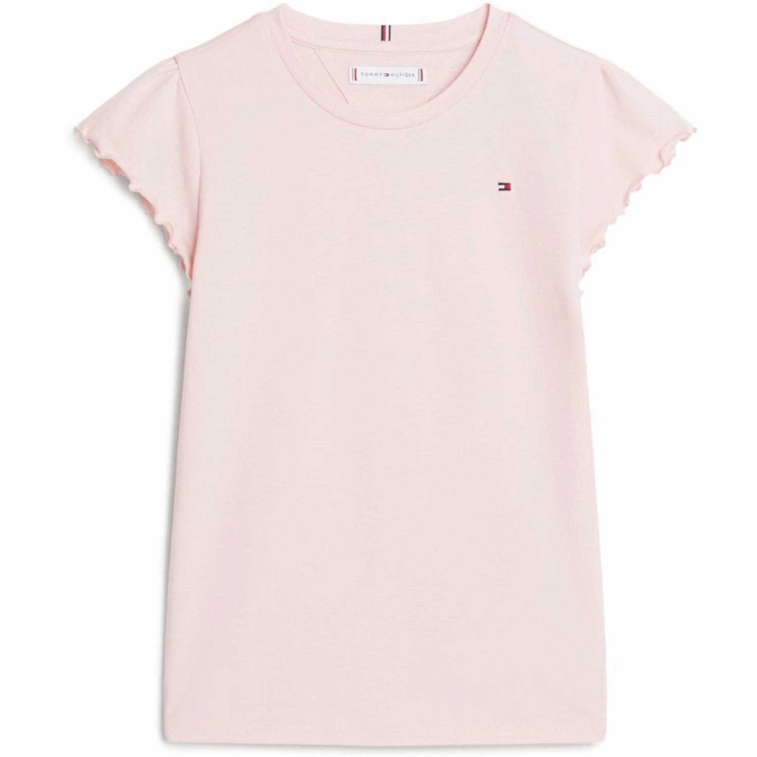 Comfy Apparel Durable Stitching Tommy Hilfiger Soft Rose Essential Ruffle Sleeve Tee Ss